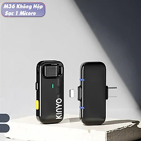 Mua Micro thu âm không dây cài áo Vinetteam Kinyo M36 kèm dock sạc lọc âm chống ồn cao cấp có 2 đầu dành cho Iphone và Android - hàng chính hãng