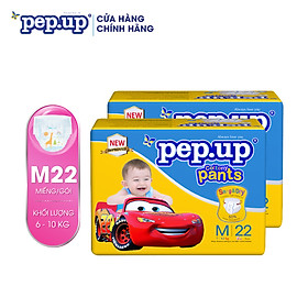 Combo 2 gói tã quần em bé Pep.up Cottony 3D gói trung