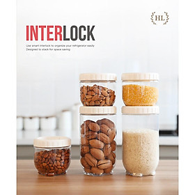 Mua BỘ 5 HŨ THỦY TINH XẾP TRỒNG LÊN NHAU KHÓA THÔNG MINH INTERLOCK