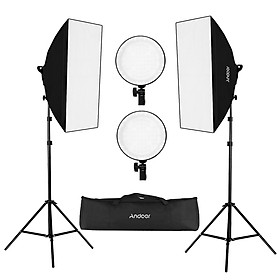 Andoer Studio Photography Softbox LED Light Kit Including 20*28 Inches Softboxes 45W Bi-color Temperature 2700K/5500K