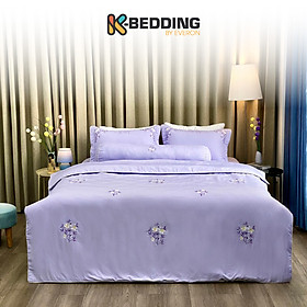 Bộ ga giường chần bông KBedding by Everon KMTS 104 Microtencel Tím (4 món) -180x200cm