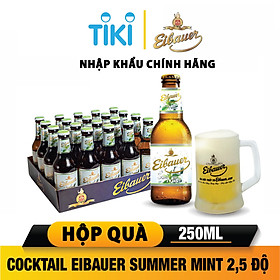 [BIA ĐỨC_SINCE 1810] Thùng 20 Chai Bia Trái Cây EIBAUER SUMMER MINT 2.5 Độ 250Ml/chai - Hương Vị Bạc Hà và Trái Cây Thơm mát Sảng Khoái - Bia Tươi Men Sống Thượng Hạng