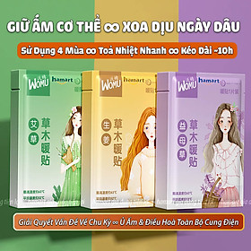 Miếng Dán Đau Bụng Kinh Hamart Dán Chườm Ấm Bụng Giữ Nhiệt Cơ Thể 3 Vị Thảo Dược Thiên Nhiên - SET-3 Gói WOMU Đủ Vị