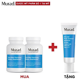 Mua 2 Viên uống Murad Pure Skin Clarifying Dietary Supplement 120 viên Tặng Oil and Pore Control Mattifier SPF 45 PA++++