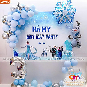 Mua Set trang trí sinh nhật elsa cho bé gái (kèm phông IN THEO YÊU CẦU)