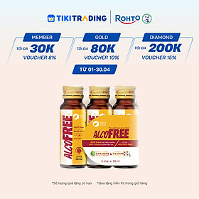 Nước uống giải rượu, thải độc gan Alcofree lốc 3 chai x 50ml