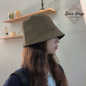Mũ tai bèo da lộn vành cụp ngắn phong cách thời trang cá tính dành cho phái đẹp có thể điều chỉnh size/ Nón bucket vành cụp Nhật Bản cao cấp - Smice House