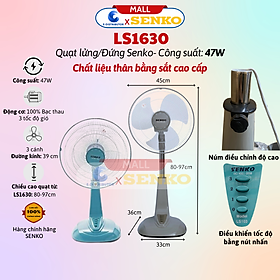 Mua Quạt Đứng Cao Cấp 47W Senko DH1600 (Có chế độ hẹn giờ) - Quạt L1638 (Thân nhựa) - Quạt LS1630 (Thân Sắt) - Hàng chính hãng - Bảo Hành 24 Tháng