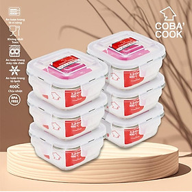 Mua Bộ 6 hộp thủy tinh đựng thực phẩm chịu nhiệt hình vuông 320 ml- CCS36