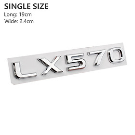 Decal tem chữ LX570 dán đuôi xe dành cho xe ô tô, xe hơi Kích thước của chữ là 19×2.4 cm  