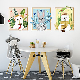 Decal dán tường chất liệu PVC loại 1 dày dặn, sắc nét,không độc hại, chuyên trang trí phòng khách, phòng ngủ, trang trí quán cafe,trang trí phòng ngủ cho bé- khung ảnh gấu- mã sản phẩm QR9120