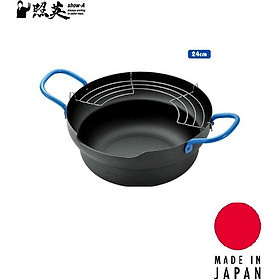 Mua Nồi chiên dầu đáy từ 3 lớp chống dính cao cấp  có quai cầm kèm khay ráo dầu Show-A - Nội địa Nhật Bản