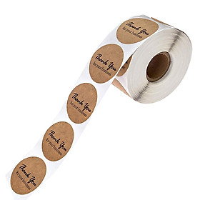 500 25 Mm Kraft Giấy Nhãn Tròn Cảm Ơn Bạn Cho Doanh Nghiệp Của Bạn Dán Hải Cẩu
