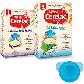 2 Hộp Bột Ăn Dặm Nestlé CERELAC Gạo Lức Trộn Sữa Và Cá Và Rau Xanh - Tặng Bộ Chén Ăn Dặm Màu Ngẫu Nhiên