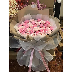 Mua Bó hoa sáp siêu to 40 bông Vĩnh cửu. Phối giấy Cafin Hàn ko nhăn.
