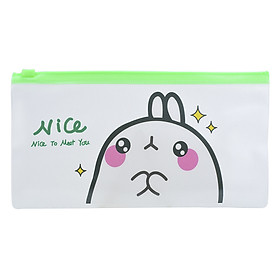 Túi Đựng Bút Zip Thỏ Molang - Xanh Lá