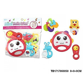 Túi đồ chơi xúc xắc lục lạc cho bé set 5 món Toys House 776-1  giúp bé sơ sinh kích thích phát triển giác quan - tặng đồ chơi tắm màu ngẫu nhiên