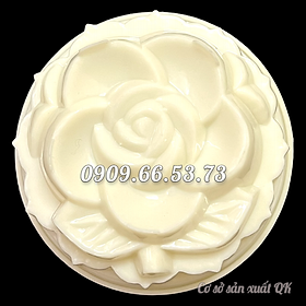 Khuôn rau câu trung thu hoa hồng cành đại đóa hình tròn - Loại 11 cm – Mã số 1930