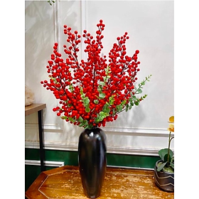 Mua Bình đào đông cắm sẵn - Size to - Cây giả  hoa lụa Decor trang trí nhà cửa