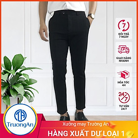  Quần âu nam ống côn sọc caro phong cách