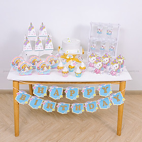 Bộ Trang Trí Bàn Thôi Nôi Và Sinh Nhật Cho Bé - Unicorn V2
