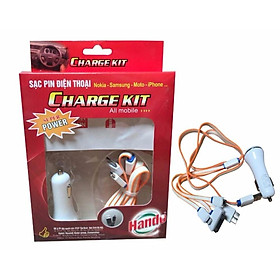 Bộ Sạc điện thoại đa năng trên ôtô viền cam TI626
