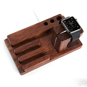 Giá đỡ gỗ dành cho Apple Watch và điện thoại