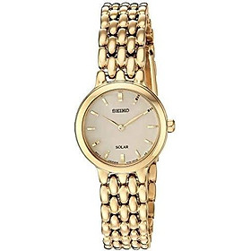 Seiko Women's Ladies Dress Japanese-Quartz Watch with Stainless-Steel Strap, Gold, 12 (Model: SUP352)