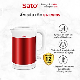 Ấm Siêu Tốc SATO 17ST35 1.8L - Dung tích 1.8L, đế xoay 360 độ tiện dụng - Miễn phí vận chuyển toàn quốc - Hàng chính hãng