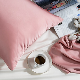 Mua 01 Vỏ Gối Nằm Gòn Bedding Lụa Satin Premium Cao Cấp Khoá Kéo Màu Trơn 50x70 cm