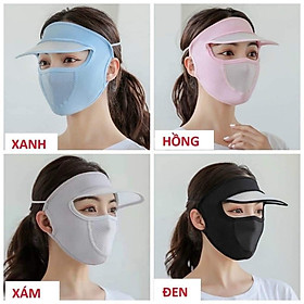 khẩu trang/nón chống nắng bằng lụa lạnh thoáng khí bảo vệ toàn diện chống tia UV