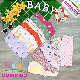 Quần legging bé gái lửng cotton xuất đẹp mềm mát co giãn