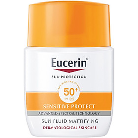 Combo Kem Chống Nắng Cho Da Nhạy Cảm Eucerin Sun Fluid Mattifying Face SPF50+ (50ml) Và Tẩy Trang 3in1 Cho Da Nhạy Cảm Eucerin Dermato Clean Micellar Cleansing Fluid 3 In 1 (200ml)