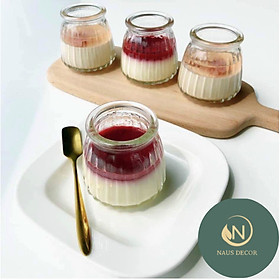 Mua Combo 10  hũ thuỷ tinh  NAUS làm Yaourt - bánh Flan sọc 100ml nắp nhựa