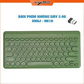 Bàn phím không dây HXSJ K610 - Kết nối 2.4G giảm ồn, gọn nhẹ dễ mang đi, phù hợp Mac/ PC/ Laptop/ Điện thoại - Hàng chính hãng