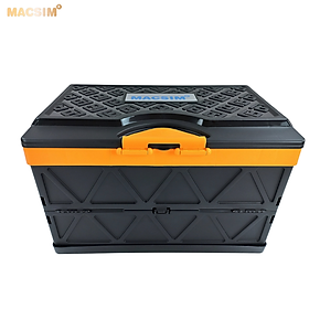 Hộp đựng đồ 48l màu đen pha cam xếp gọn kích thước 50cm x 32cm x 31cm - hộp đựng đồ trong cốp ô tô nhãn hiệu Macsim chất liệu PP cao cấp