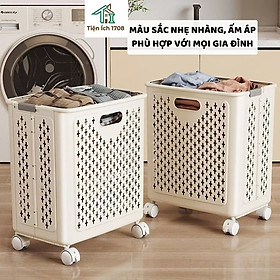 Mua Giỏ Đựng Quần Áo Cao Cấp Gấp Gọn Tiện Dụng Có Bánh Xe Cỡ Lớn 50x30x38cm