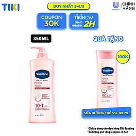 Sữa Dưỡng Thể 350Ml Vaseline Dưỡng Ẩm Sáng Da Perfect Youth Phức Hợp Pro-Retinol Kích Thích Sản Sinh Collagen Hoạt Chất Aha Cải Thiệt Nếp Nhăn