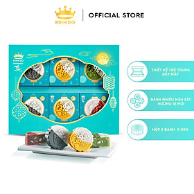 Hộp bánh trung thu Kinh Đô cao cấp - Bánh Thu tuyết: Hộp 6 bánh x 80g