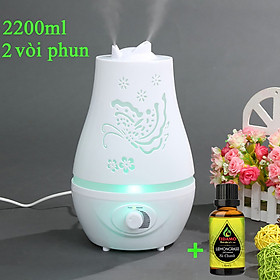 Máy Xông Tinh Dầu 2200ML Cho Phòng Rộng + Tinh Dầu Sả Chanh TIDAMO - Máy Khuếch Tán Tinh Dầu Thể Tích Lớn Nhất, Chuyên Dụng Xông Tinh Dầu, Phun Sương Tạo Ẩm Cho Không Gian Lớn