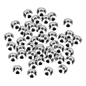 Prettyia 50 Pcs Stainless Steel Large Hole Spacer Bead Jewelry Making Charms