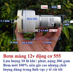 Mua Bơm màng 12v Động cơ 555 - 10 lít khí / phút