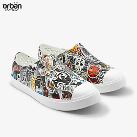 Giày nhựa lỗ Urban Graphics nam nữ đi mưa đi biển-Chất liệu nhựa Eva siêu nhẹ - Đầu lâu
