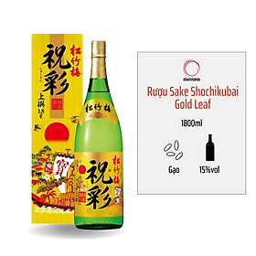 Rượu Sake Sho Chikubai Gold Leaf 1800ml 15%