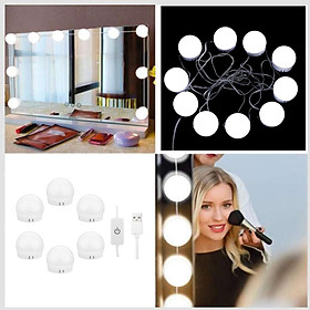 Vanity Lights for Mirror, Makeup Light Stick on, Dimmable LED Bulbs for Makeup Vanity Table & Bathroom Mirror