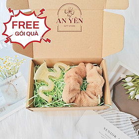 Set Quà Tặng 2 Món Kẹp Tóc Hoa Sứ và Cột Tóc Scrunchies Nàng Thơ No.4 Tặng Sinh Nhật Người Yêu 20/10 8/3