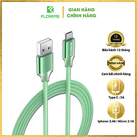 Mua Cáp sạc 5A chân TYPE C FLOVEME - Khớp hợp kim nhôm  chống nhiễu  chống gãy - dây lõi chất lượng cao - Hàng chính hãng