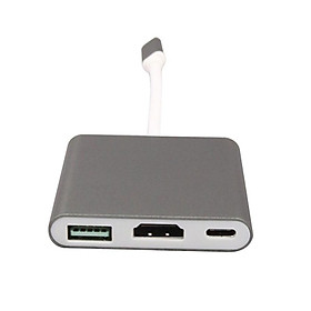 3 In1 USB Type-C To 1x 1080p 4k HDMI, 1x USB3.0, 1x PD Charging Port Adapter