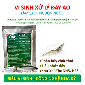 VƯỜN SINH THÁI - Chế phẩm vi sinh hồ cá, tôm BZT. Xử lý nước, làm sạch nhớt đáy ao. Ức chế tảo lam, khí độc. Hàng tỷ bào tử hữu hiệu từ HOA KỲ