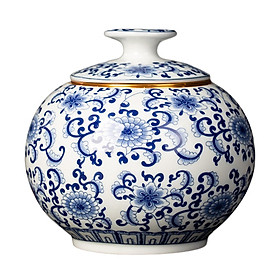 Traditional Chinoiserie Ginger Jars Tea Canister for Party Home Accent Piece